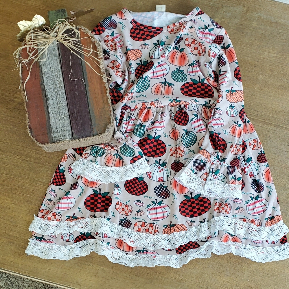 2-3T Long Sleeve Pumpkin dress - Picture 1 of 1